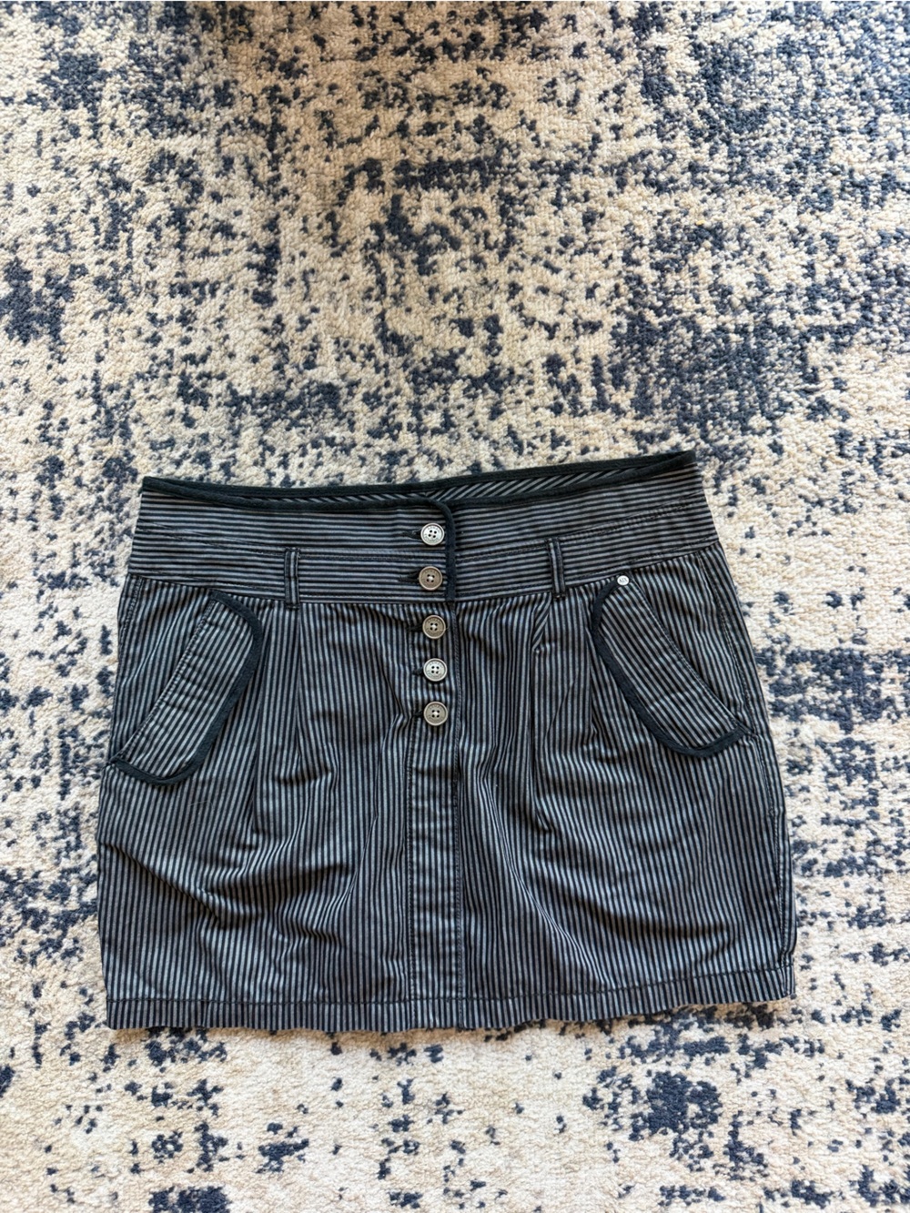 A/X Armani Exchange Black and Gray Striped Skirt